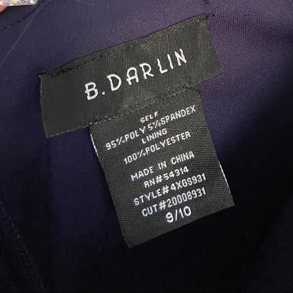 Deep Blue Asymmetric Dress - Picture 3 of 4